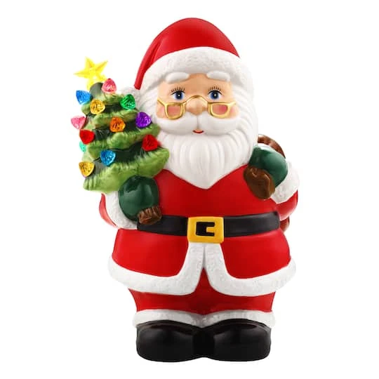 12" Santa Lit Nostalgic Ceramic Figure 4 12" Santa Lit Nostalgic Ceramic Figure - Image 2