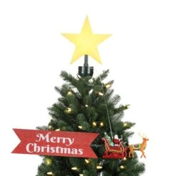 Animated Santa's Sleigh With Banner Tree Topper -Michaels X-Mas Decor D250292S 2