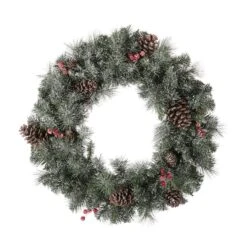 Glitzhome® 24" LED Glittered Pinecone Christmas Wreath -Michaels X-Mas Decor D251177S 3