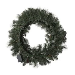 Glitzhome® 24" LED Glittered Pinecone Christmas Wreath -Michaels X-Mas Decor D251177S 8