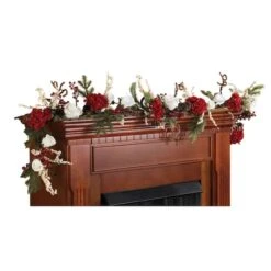 6ft. Hydrangea With White Roses Garland -Michaels X-Mas Decor D251204S 12