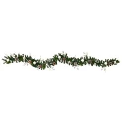 9ft. Pre-Lit Clear LED Ornament & Pinecone Artificial Christmas Garland -Michaels X-Mas Decor D251215S 3