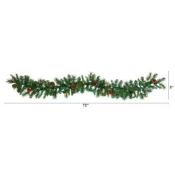 6ft. Pre-Lit Clear LED Mixed Pine & Pinecone Artificial Garland -Michaels X-Mas Decor D251216S 2