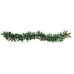 6ft. Pre-Lit Clear LED Mixed Pine & Pinecone Artificial Garland -Michaels X-Mas Decor D251216S 3