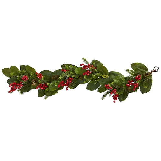 5ft. Magnolia Berry Pine Artificial Garland 4 5ft. Magnolia Berry Pine Artificial Garland - Image 2