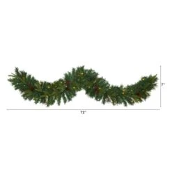 6ft. Pre-Lit Clear LED Mixed Pine, Berry & Pinecone Artificial Christmas Garland -Michaels X-Mas Decor D251220S 2