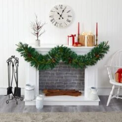 6ft. Pre-Lit Clear LED Mixed Pine, Berry & Pinecone Artificial Christmas Garland -Michaels X-Mas Decor D251220S 5