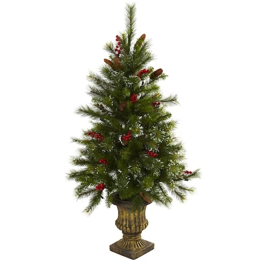 4ft. Pre-Lit Artificial Christmas Tree With Berries & Pinecones, Clear LED Lights 5 4ft. Pre-Lit Artificial Christmas Tree With Berries & Pinecones, Clear LED Lights - Image 3