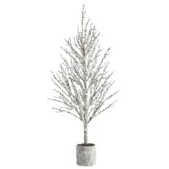 4ft. Unlit Snowed Twig Artificial Christmas Tree In Decorative Planter