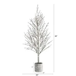 4ft. Unlit Snowed Twig Artificial Christmas Tree In Decorative Planter 8 4ft. Unlit Snowed Twig Artificial Christmas Tree In Decorative Planter -Michaels X-Mas Decor D251283S 2