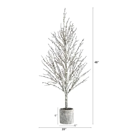 4ft. Unlit Snowed Twig Artificial Christmas Tree In Decorative Planter 5 4ft. Unlit Snowed Twig Artificial Christmas Tree In Decorative Planter - Image 3