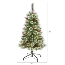 4ft. Pre-Lit Frosted Swiss Pine Artificial Christmas Tree With Berries, Clear LED Lights 12 4ft. Pre-Lit Frosted Swiss Pine Artificial Christmas Tree With Berries, Clear LED Lights -Michaels X-Mas Decor D251289S 2