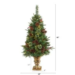 4ft. Pre-Lit Pine Artificial Potted Christmas Tree With Pinecone & Berries, Clear LED Lights -Michaels X-Mas Decor D251290S 2