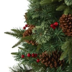 4ft. Pre-Lit Pine Artificial Potted Christmas Tree With Pinecone & Berries, Clear LED Lights -Michaels X-Mas Decor D251290S 4