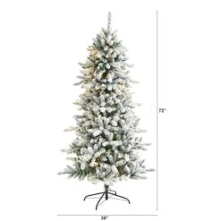 6ft. Pre-Lit Flocked Livingston Fir Artificial Christmas Tree With Pinecones, Clear LED Lights 12 6ft. Pre-Lit Flocked Livingston Fir Artificial Christmas Tree With Pinecones, Clear LED Lights -Michaels X-Mas Decor D251293S 2