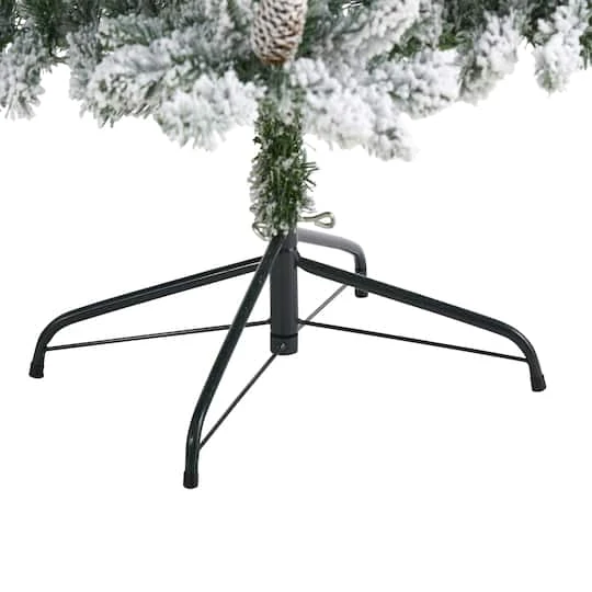 6ft. Pre-Lit Flocked Livingston Fir Artificial Christmas Tree With Pinecones, Clear LED Lights 7 6ft. Pre-Lit Flocked Livingston Fir Artificial Christmas Tree With Pinecones, Clear LED Lights - Image 5