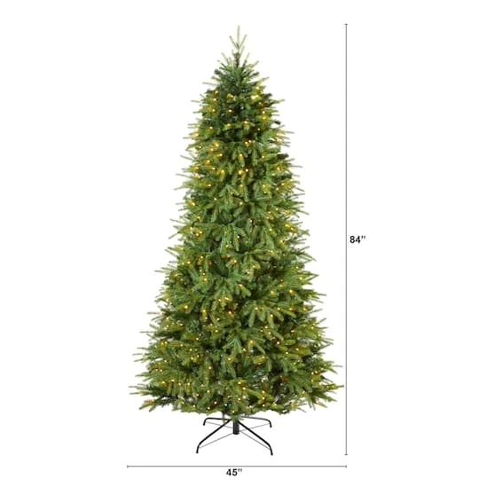 7ft. Pre-Lit Vancouver Fir Natural Look Artificial Christmas Tree With Clear LED Lights 4 7ft. Pre-Lit Vancouver Fir Natural Look Artificial Christmas Tree With Clear LED Lights - Image 3