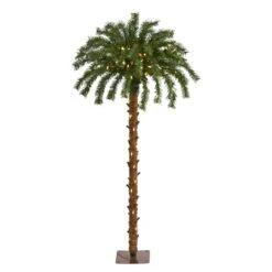 4ft. Pre-Lit Christmas Palm Artificial Tree With Warm White LED Lights