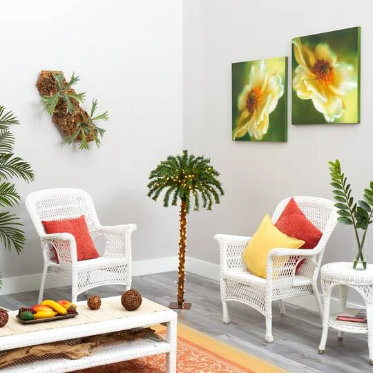 4ft. Pre-Lit Christmas Palm Artificial Tree With Warm White LED Lights 10 4ft. Pre-Lit Christmas Palm Artificial Tree With Warm White LED Lights - Image 8