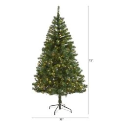 6ft. Pre-Lit Northern Tip Pine Artificial Christmas Tree, Clear LED Lights -Michaels X-Mas Decor D251342S 2