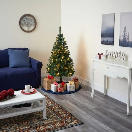 4ft. Pre-Lit Northern Tip Pine Artificial Christmas Tree, Clear LED Lights 9 4ft. Pre-Lit Northern Tip Pine Artificial Christmas Tree, Clear LED Lights - Image 7