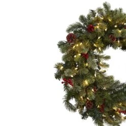 30" Pre-Lit Berries & Pinecones Wreath 11 30" Pre-Lit Berries & Pinecones Wreath -Michaels X-Mas Decor D251369S 12