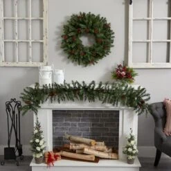 30" Pre-Lit Berries & Pinecones Wreath 13 30" Pre-Lit Berries & Pinecones Wreath -Michaels X-Mas Decor D251369S 14