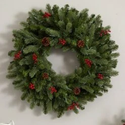 30" Pre-Lit Berries & Pinecones Wreath 14 30" Pre-Lit Berries & Pinecones Wreath -Michaels X-Mas Decor D251369S 15
