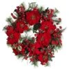 24" Red Poinsettia & Berry Wreath 1 24" Red Poinsettia & Berry Wreath -Michaels X-Mas Decor D251370S 11