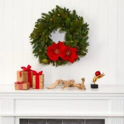 30" Magnolia, Pine & Pinecone Artificial Wreath -Michaels X-Mas Decor D251385S 3