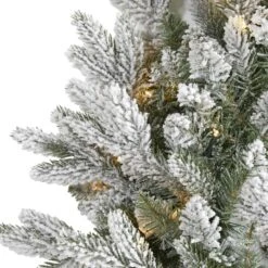 24" LED Flocked Artificial Christmas Wreath 10 24" LED Flocked Artificial Christmas Wreath -Michaels X-Mas Decor D251395S 3