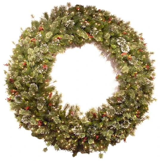 60" Pre-Lit Wintry Pine Wreath 3 60" Pre-Lit Wintry Pine Wreath
