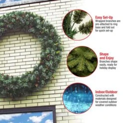 60" Pre-Lit Wintry Pine Wreath 15 60" Pre-Lit Wintry Pine Wreath -Michaels X-Mas Decor D252290S 16