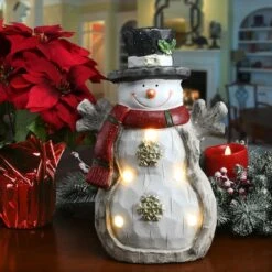 16.5" Lighted Snowman Décor Piece -Michaels X-Mas Decor D252377S 2