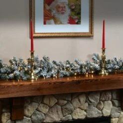 9ft. Pre-Lit LED Snowy Sheffield Spruce Garland 9 9ft. Pre-Lit LED Snowy Sheffield Spruce Garland -Michaels X-Mas Decor D252402S 2