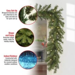 9ft. Pre-Lit Clear Lights Norwood Fir Garland -Michaels X-Mas Decor D252472S 17