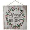 13" Merry & Bright Christmas Holiday Wall Sign
