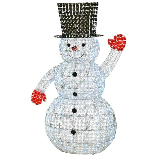 5ft. LED Crystal Bead Snowman 4 5ft. LED Crystal Bead Snowman - Image 2