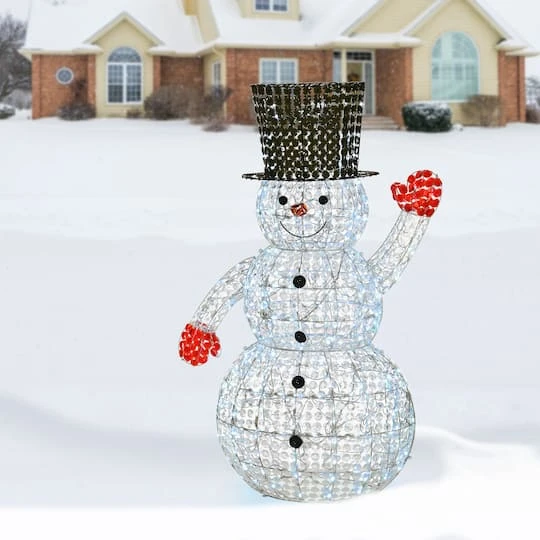 5ft. LED Crystal Bead Snowman 6 5ft. LED Crystal Bead Snowman - Image 4