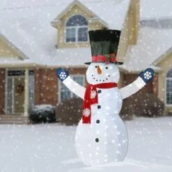 6ft. Snowman Decoration With White LED Lights -Michaels X-Mas Decor D252595S 2