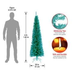 6ft. Unlit Tinsel Artificial Christmas Tree -Michaels X-Mas Decor D252629S 14