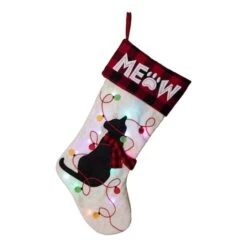 Glitzhome® 21" LED Cat Christmas Stockings, 2ct. -Michaels X-Mas Decor D252863S 3