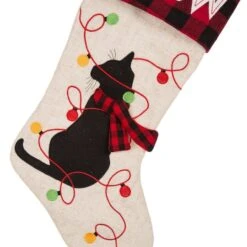 Glitzhome® 21" LED Cat Christmas Stockings, 2ct. -Michaels X-Mas Decor D252863S 5