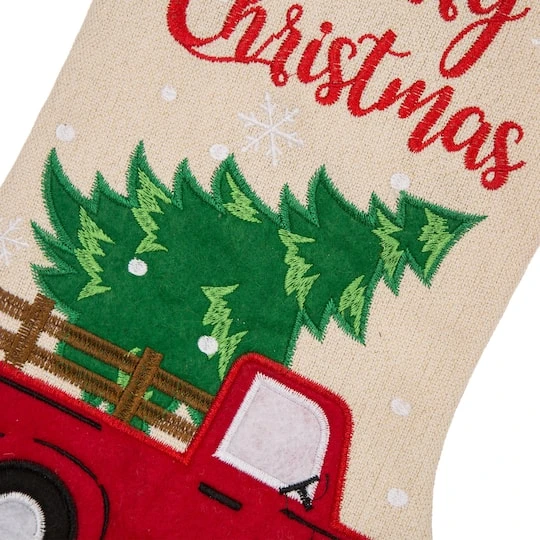 Glitzhome® 21" Truck & Tree Christmas Stockings, 2ct. 9 Glitzhome® 21" Truck & Tree Christmas Stockings, 2ct. - Image 7