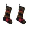 Glitzhome® 22" Red & Black Plaid Bear Stockings, 2ct. -Michaels X-Mas Decor D252879S 1