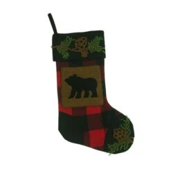 Glitzhome® 22" Red & Black Plaid Bear Stockings, 2ct. -Michaels X-Mas Decor D252879S 5