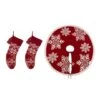 Glitzhome® Red Snowflake Tree Skirt & Stockings Set -Michaels X-Mas Decor D252885S 1