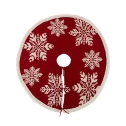 Glitzhome® Red Snowflake Tree Skirt & Stockings Set 15 Glitzhome® Red Snowflake Tree Skirt & Stockings Set -Michaels X-Mas Decor D252885S 4