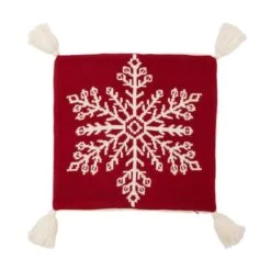 Glitzhome® Knitted Snowflake Red Pillow Covers, 2ct. -Michaels X-Mas Decor D252901S 3
