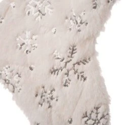 Glitzhome® 21" White Plush With Snowflake Christmas Stocking, 2ct. -Michaels X-Mas Decor D252905S 6